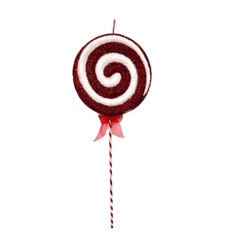 Youngcraft Red/White 3D Christmas Candy Cane Swirl Table Decor (Pack of 6)