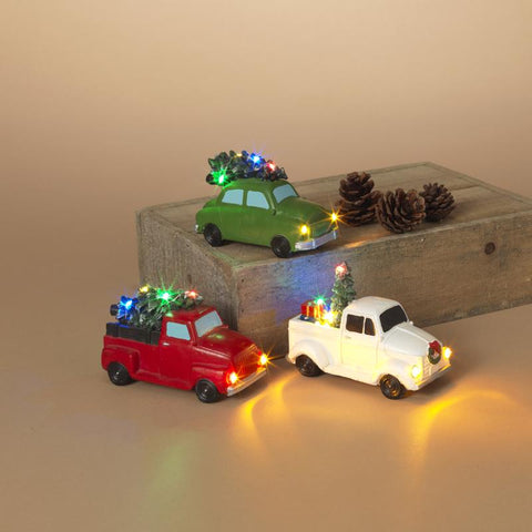 Gerson Multicolored Lighted Truck with Trees Table Decor (Pack of 9)