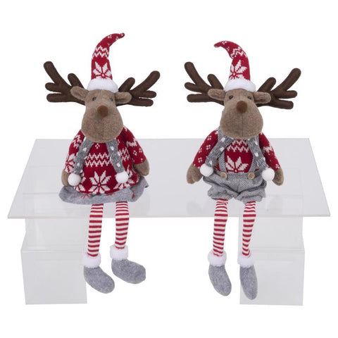 Gerson Multicolored Holiday Moose Shelf Sitters Table Decor 23 in. (Pack of 8)