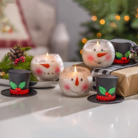 Gerson Multicolored Snowman Wax Christmas Scent Candle (Pack of 12)