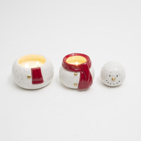 Gerson White/Red Snowman Christmas Scented Wax Candle 8 in. (Pack of 6)