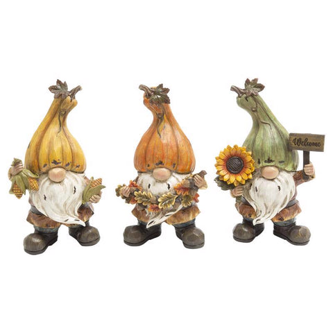 Gerson 9 in. Harvest Gnomes Fall Decor (Pack of 12)