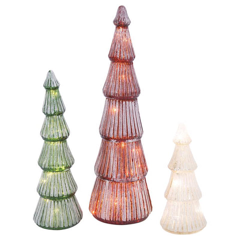 Gerson Multicolored Mercury Holiday Trees Table Decor (Pack of 2)