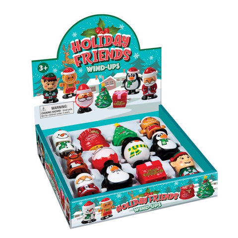 Juguetes de cuerda navideños Holiday Friends surtidos (paquete de 12)