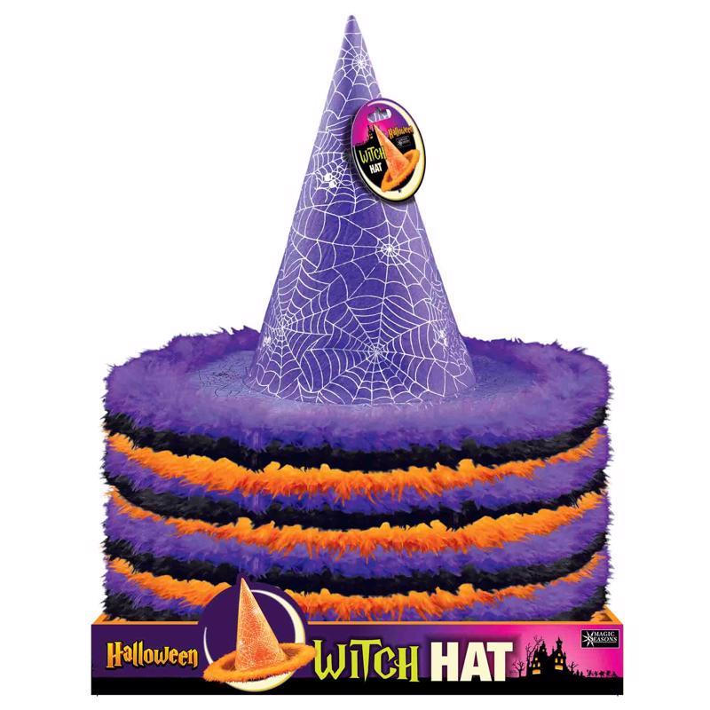 Magic Seasons Sombrero de bruja de telaraña para Halloween, 1 ud.