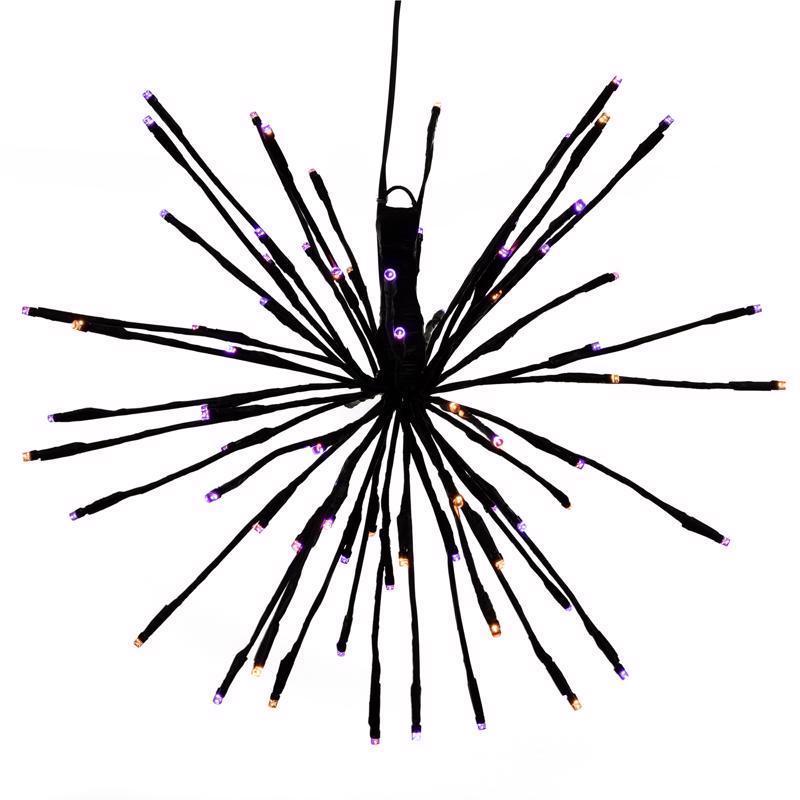 Celebrations Orange/Purple 16 in. LED Starlight Burst Halloween Decor (Pack of 6)