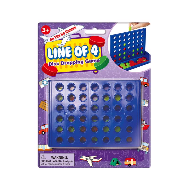On the Go Games Line of 4 Disc Dropping Games Blue (Pack of 24)