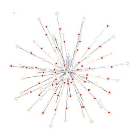 Celebrations LED Red/White Starlight Burst Deluxe 24 in. Hanging Decor