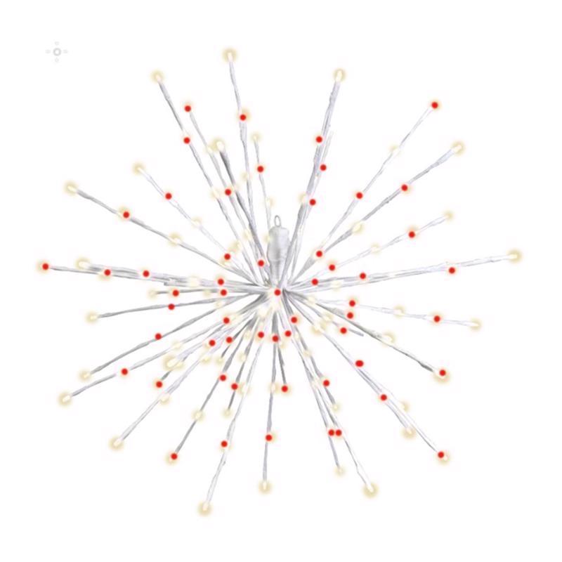 Celebrations LED Red/White Starlight Burst Deluxe 16 in. Hanging Decor