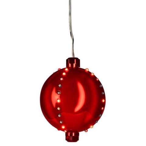 Celebrations LED Red Snow Fall Ornament 4 in. Hanging Decor