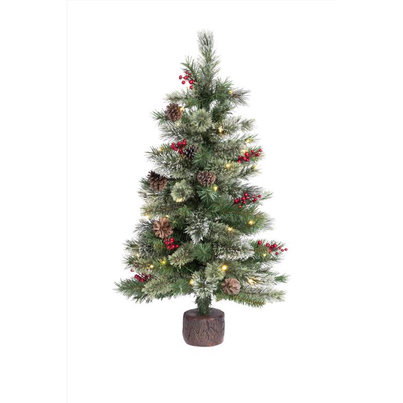 Celebrations 3 ft. Slim LED 50 ct Skinny Cashmere Table Top Color Changing Christmas Tree