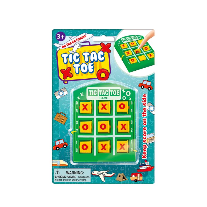 Juego portátil de tres en raya verde (paquete de 24)