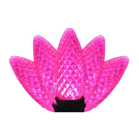 Holiday Bright Lights LED PS C9 Pink 25 ct Christmas Light Bulbs