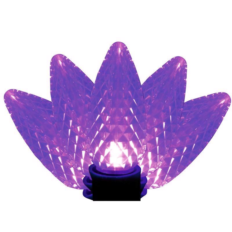 Holiday Bright Lights LED PS C9 Purple 25 ct Christmas Light Bulbs