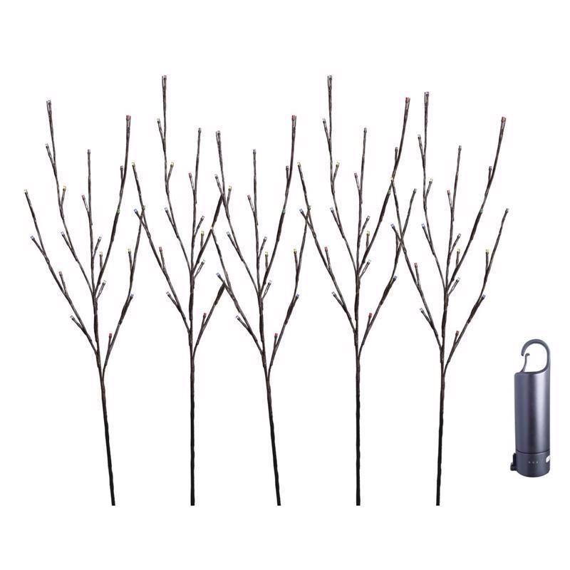 Celebrations Platinum LED Multi Rechargeable Twig 30 in. Garden Stake