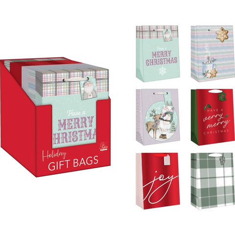 Paper Images Assorted Holiday Treated Gift Bag (Pack of 48)