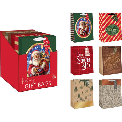 Paper Images Assorted Holiday Medium Treated Gift Bag (Pack of 48)