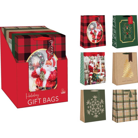 Paper Images Assorted Holiday Large Treated Gift Bag (Pack of 48)