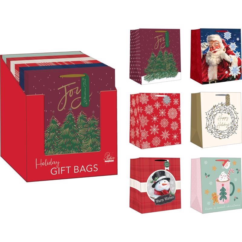 Paper Images Assorted Holiday Large Gift Bag (Pack of 30)