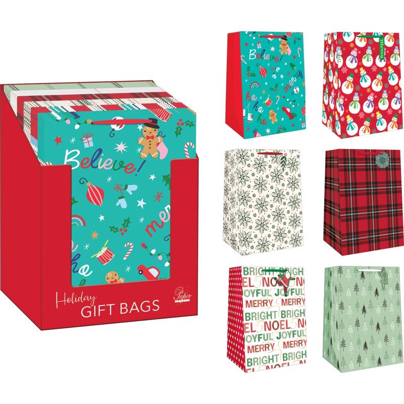 Paper Images Assorted Holiday Jumbo Gift Bag (Pack of 30)