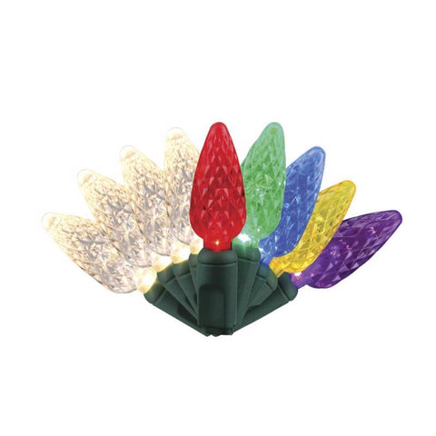 Celebrations LED C6 Multicolored/Warm White 50 ct String Christmas Light Bulbs (Pack of 12)