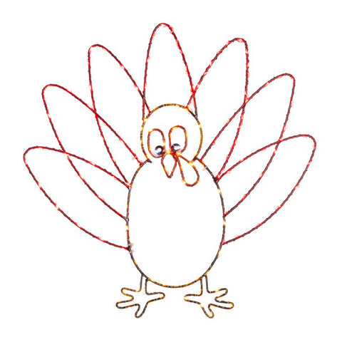 Celebrations Multicolored LED Prelit Turkey Silhouette Window Decor