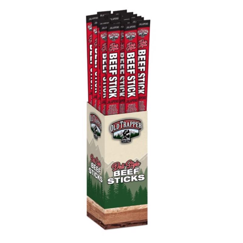 Old Trapper Jalapeno Beef Stick 1.75 oz Shrink Wrapped (Pack of 26)