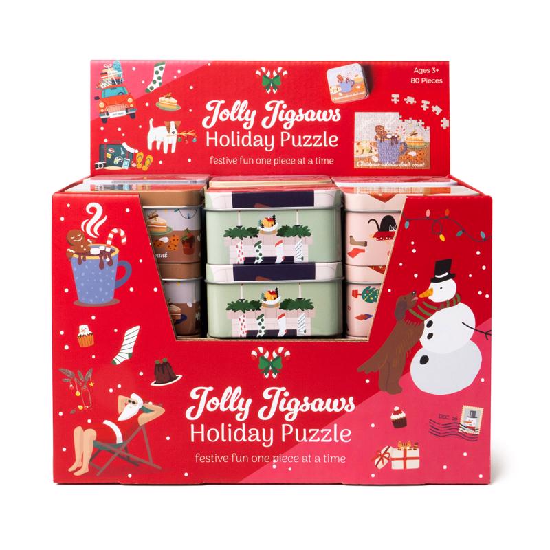 JOLLY JIGSAWS Holiday Mini Puzzles 80 pc (Pack of 24)