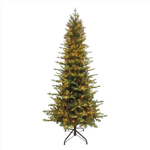 Holiday Bright Lights 1-2 Tree 7-1/2 ft. Slim LED 1582 ct Easton Spruce Cascading Color Changing Chr