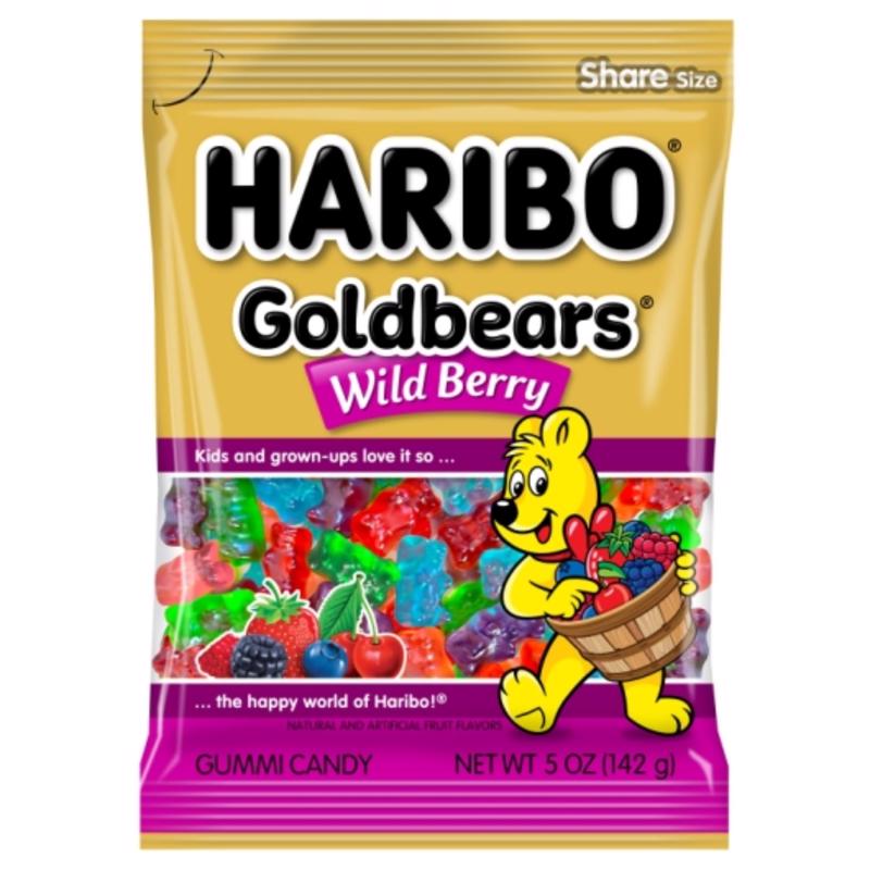 Haribo Goldbears Wild Berry Gummi Candy 5 oz Bagged (Pack of 12)