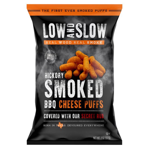 Low and Slow Hickory Smoked BBQ Cheese Puffs 2 oz Bagged (Pack of 12)