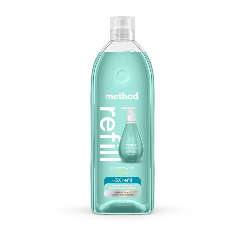 Method Waterfall Scent Gel Hand Wash 34 oz (Pack of 4)