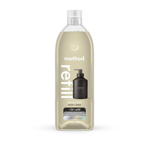 Method Vetiver & Amber Scent Gel Hand Wash 34 oz (Pack of 4)