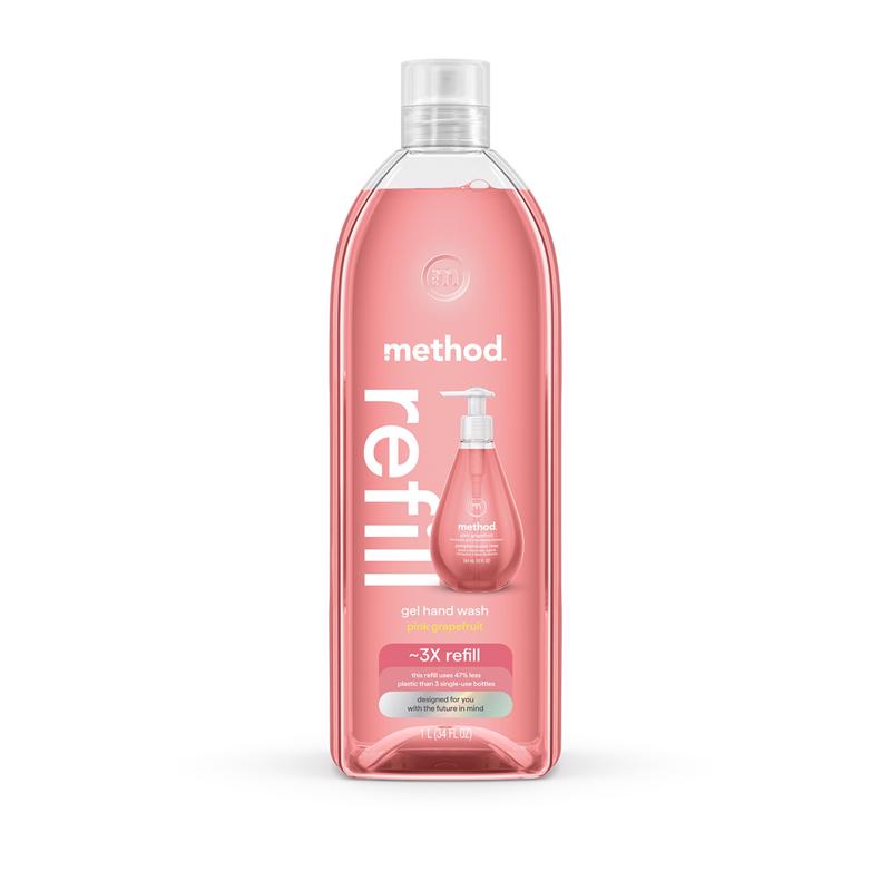 Method Pink Grapefruit Scent Gel Hand Wash 34 oz (Pack of 4)