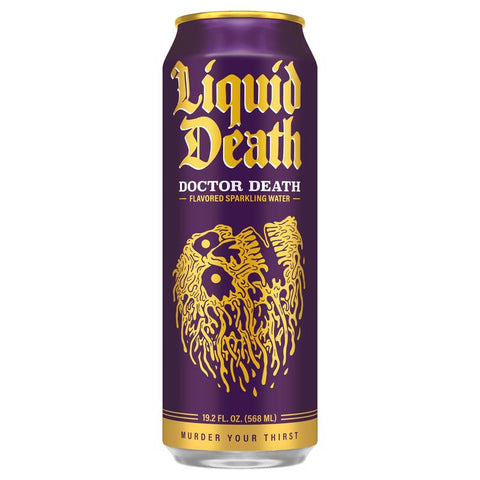 Liquid Death Doctor Death Sparkling Natural Mineral Water 19.2 fl. oz. 1 pk (Pack of 12)