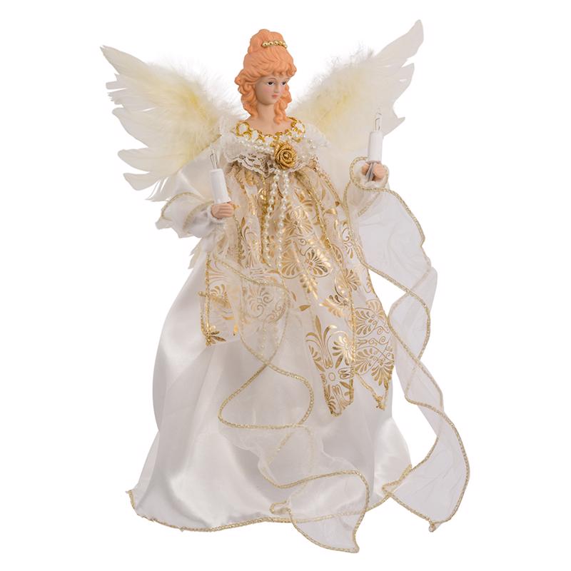 Kurt S. Adler Incandescent Gold/Ivory Angel Tree Topper (Pack of 6)