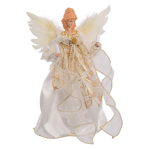 Kurt S. Adler Incandescent Gold/Ivory Angel Tree Topper (Pack of 6)