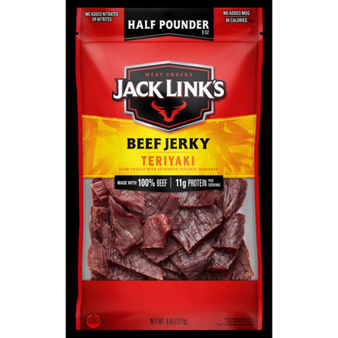 Jack Link's Teriyaki Beef Jerky 8 oz Bagged (Pack of 8)