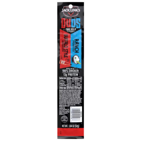 Jack Link's Duo's Buffalo Style and Rancho Chicken Sticks 1.84 oz Pouch (Pack of 10)