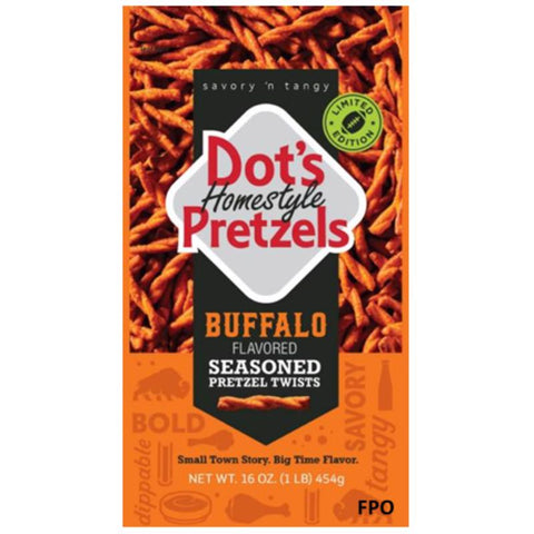 Dot's Homestyle Buffalo Pretzels 16 oz Bagged (Pack of 10)