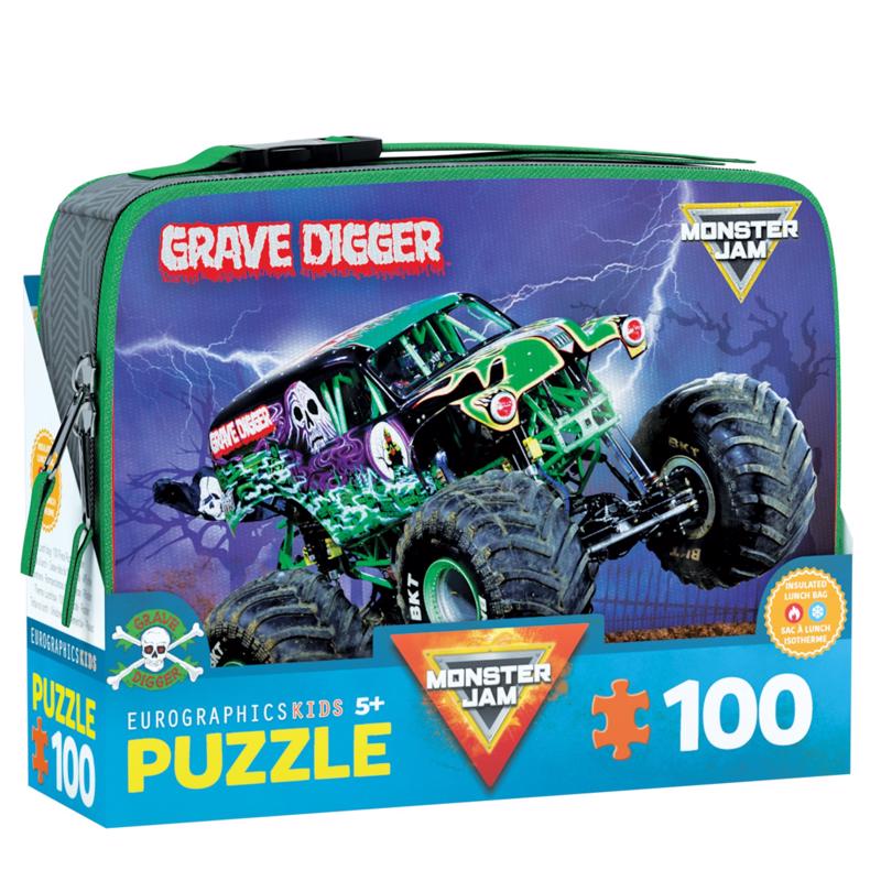 Rompecabezas de Eurographics Grave Digger Monster Jam de lonchera, multicolor, 100 piezas