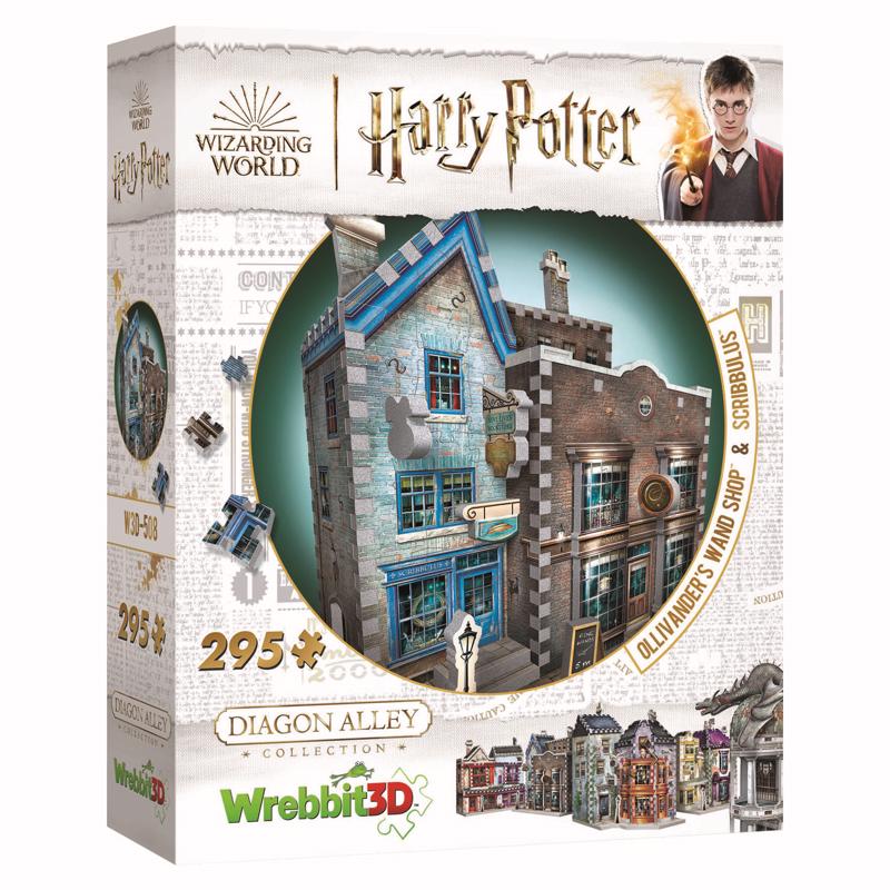 Rompecabezas 3D Wrebbit3D Harry Potter Tienda de varitas de Olivander y Scribbulus, multicolor, 295 piezas