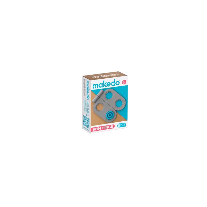 Makedo Spin Hinge Construction Playset Grey 6 pc