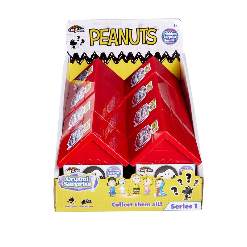 Cra-Z-Art Peanuts Juguete de caseta para perros y figura Sorpresa de Cristal (Paquete de 8)