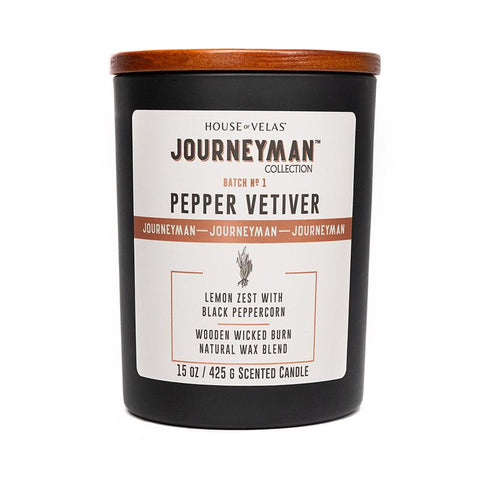 House of Velas Journeyman Black Black Pepper Vetiver Scent Candle 15 oz (Pack of 4)