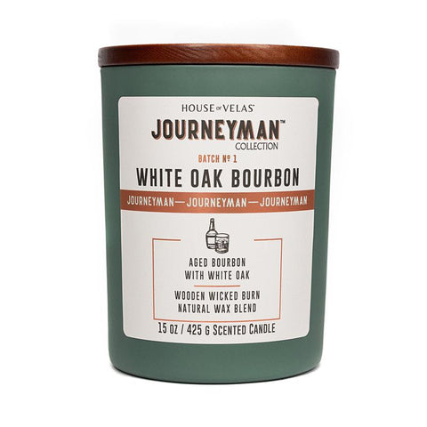 House of Velas Journeyman Green Bourbon and White Oak Scent Candle 15 oz (Pack of 4)