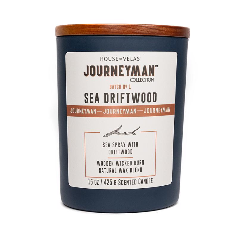 House of Velas Journeyman Blue Sea Driftwood Scent Candle 15 oz (Pack of 4)