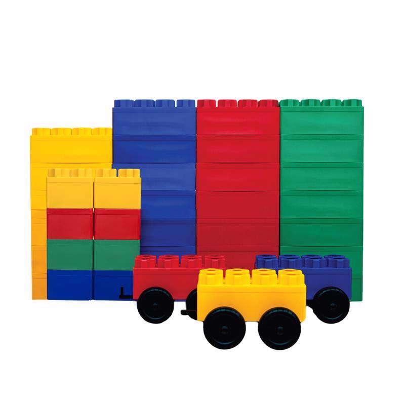 Biggo Blocks Train Station Jumbo Building Blocks Assorted 38 pc