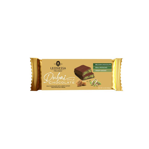Leonessa Milk Chocolate,with Pistachio Cream Chocolate Bar 3.5 oz (Pack of 12)