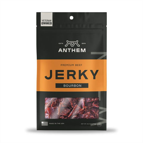 Anthem Snacks Bourbon Beef Jerky 6 oz Case (Pack of 8)